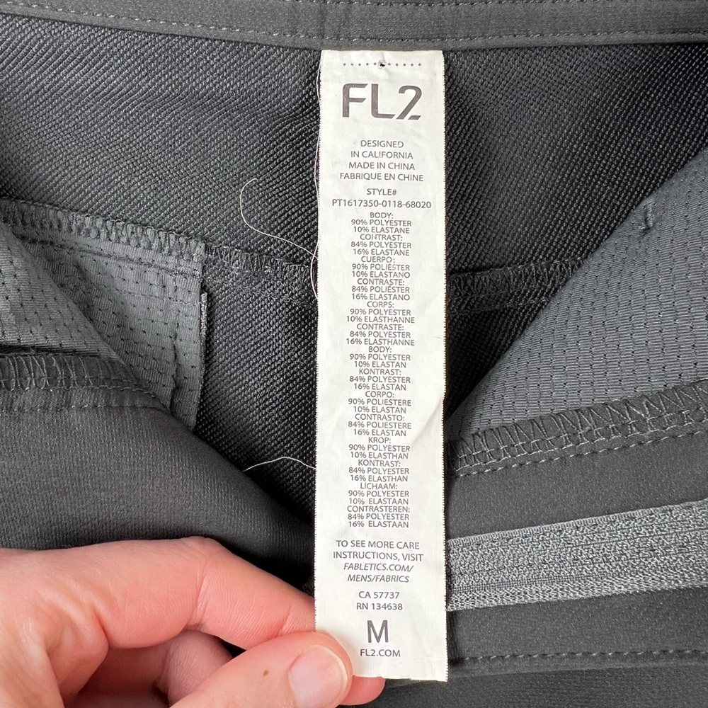 Fabletics Pants Mens FL2 Classic Fit Gray Performance Size Medium - Picture 3 of 8